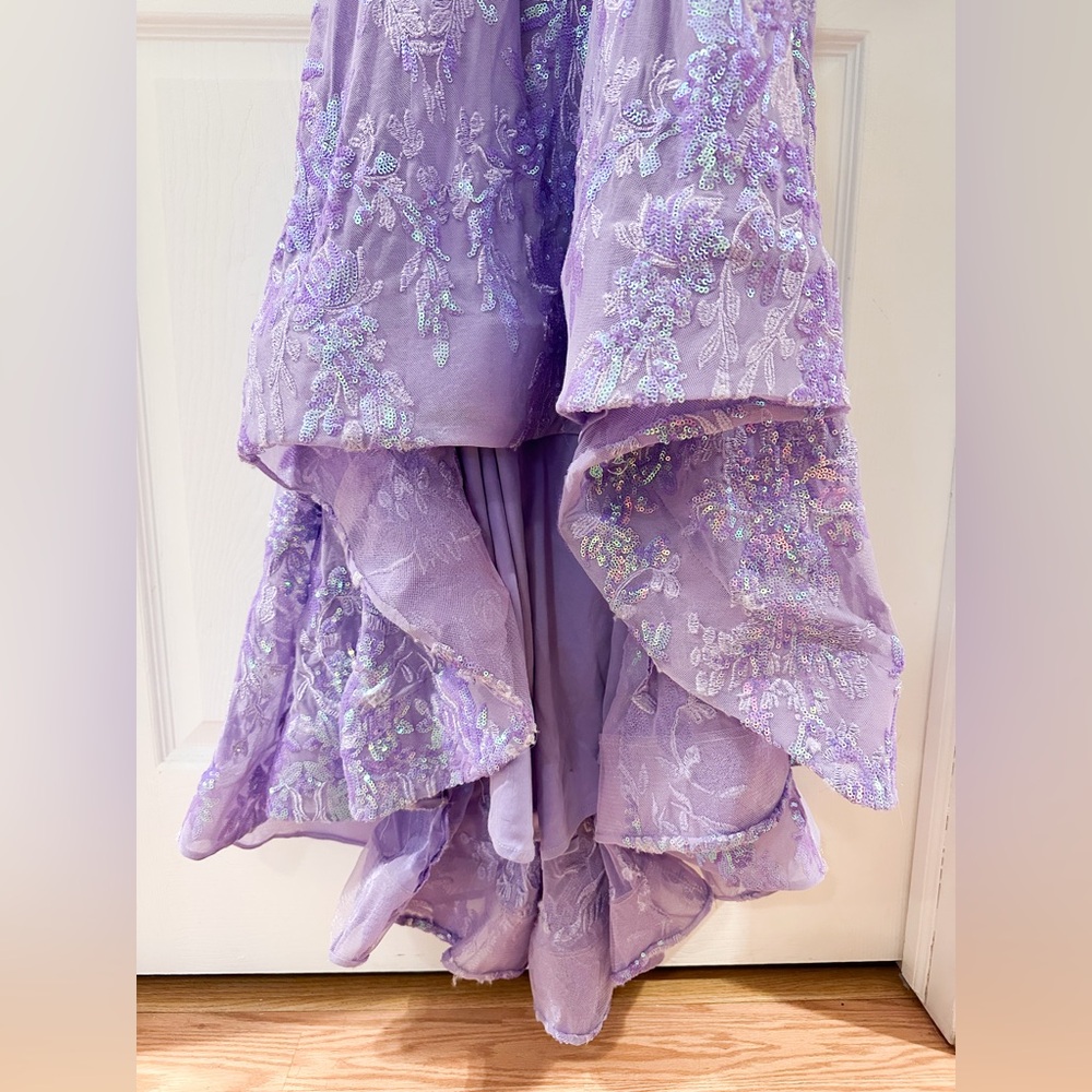 Ellie Wilde EW35011 Lavender Purple Sequin Mermaid Prom Dress sz 0/2 - Picture 9 of 12